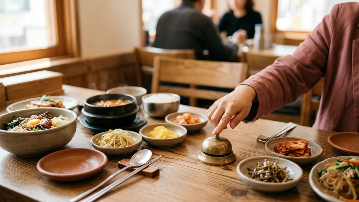 韓国の食堂でスマートに注文!初心者も安心の呼び出しベル・おかわり・会計ガイド
